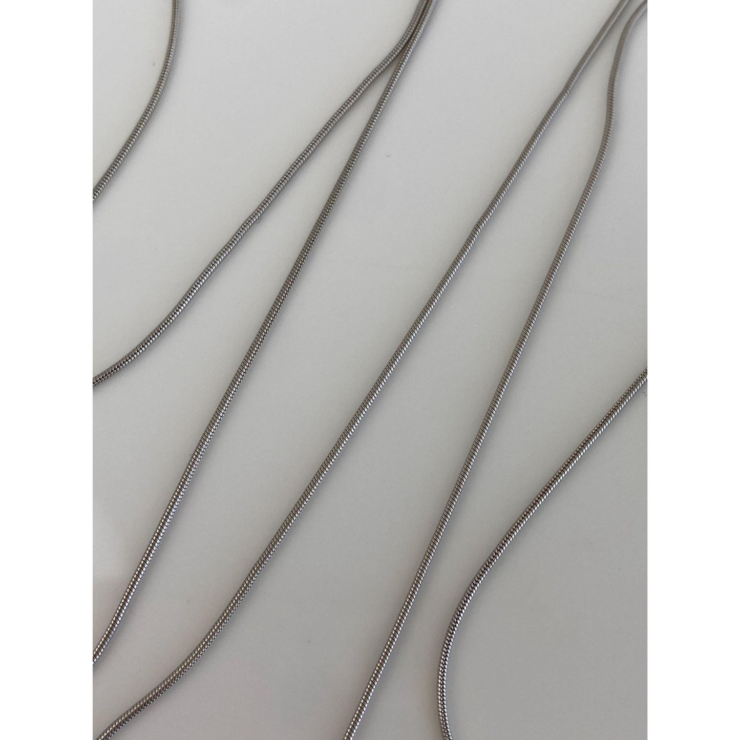 Vintage Solid 14k White Gold Snake Chain Necklace - 30.5 inches