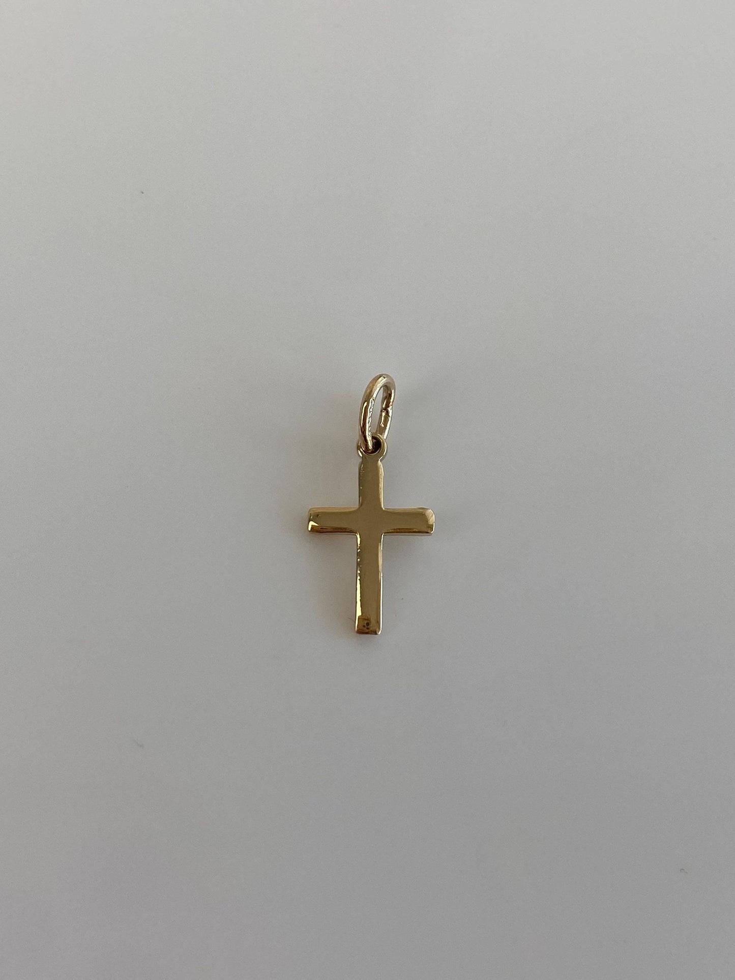 Vintage Solid 14k Yellow Gold Cross Charm