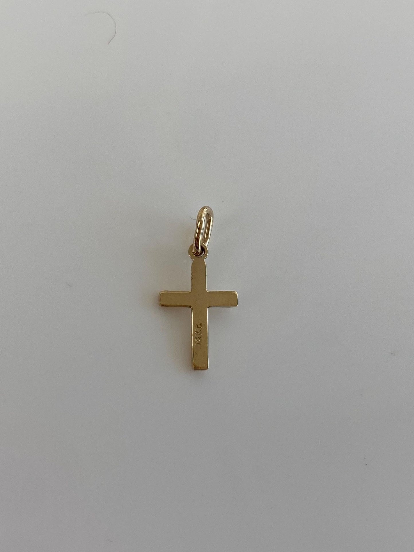 Vintage Solid 14k Yellow Gold Cross Charm