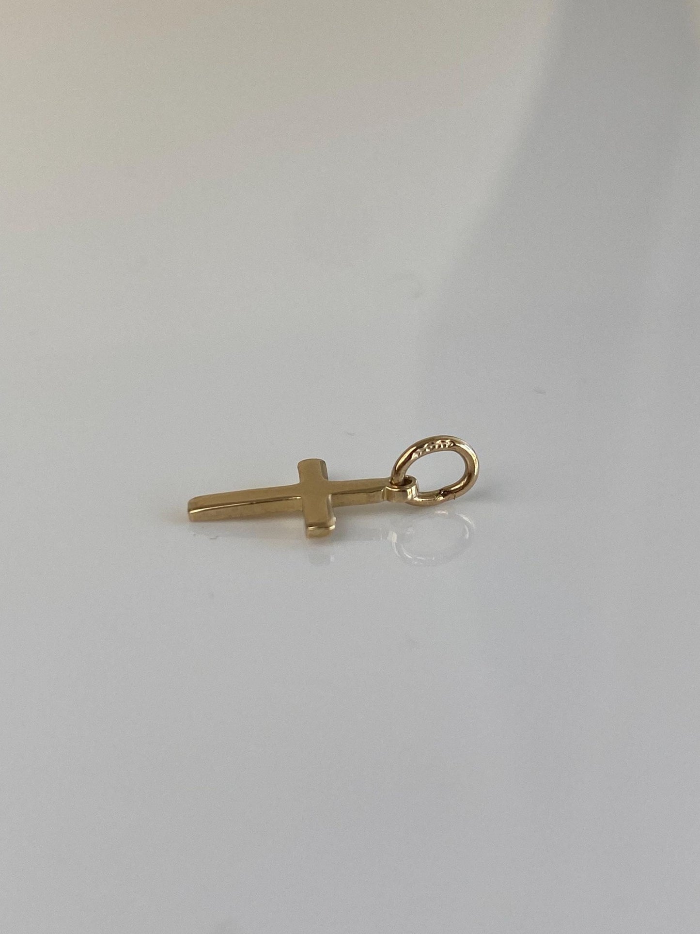 Vintage Solid 14k Yellow Gold Cross Charm