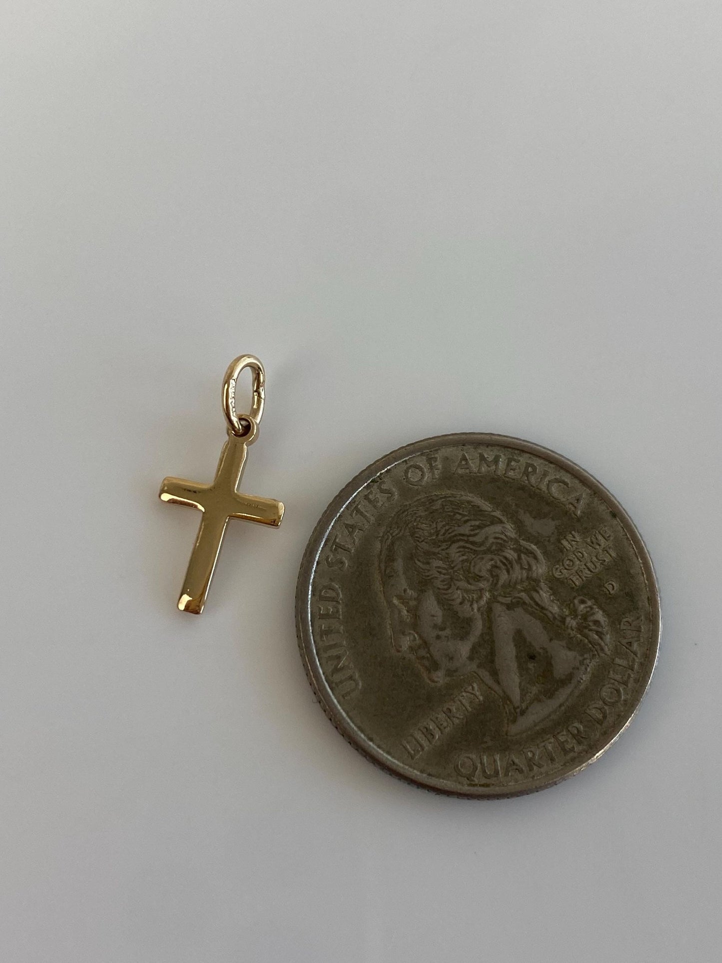 Vintage Solid 14k Yellow Gold Cross Charm