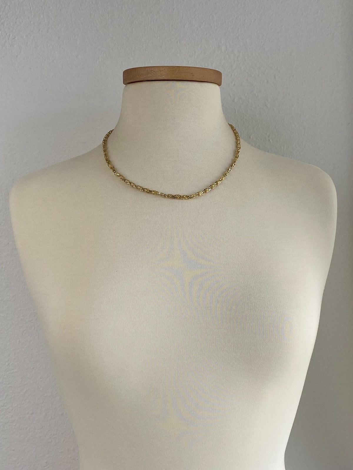 Vintage Solid 10k Yellow Gold Fancy Open Work Link Necklace - 20.5 inches
