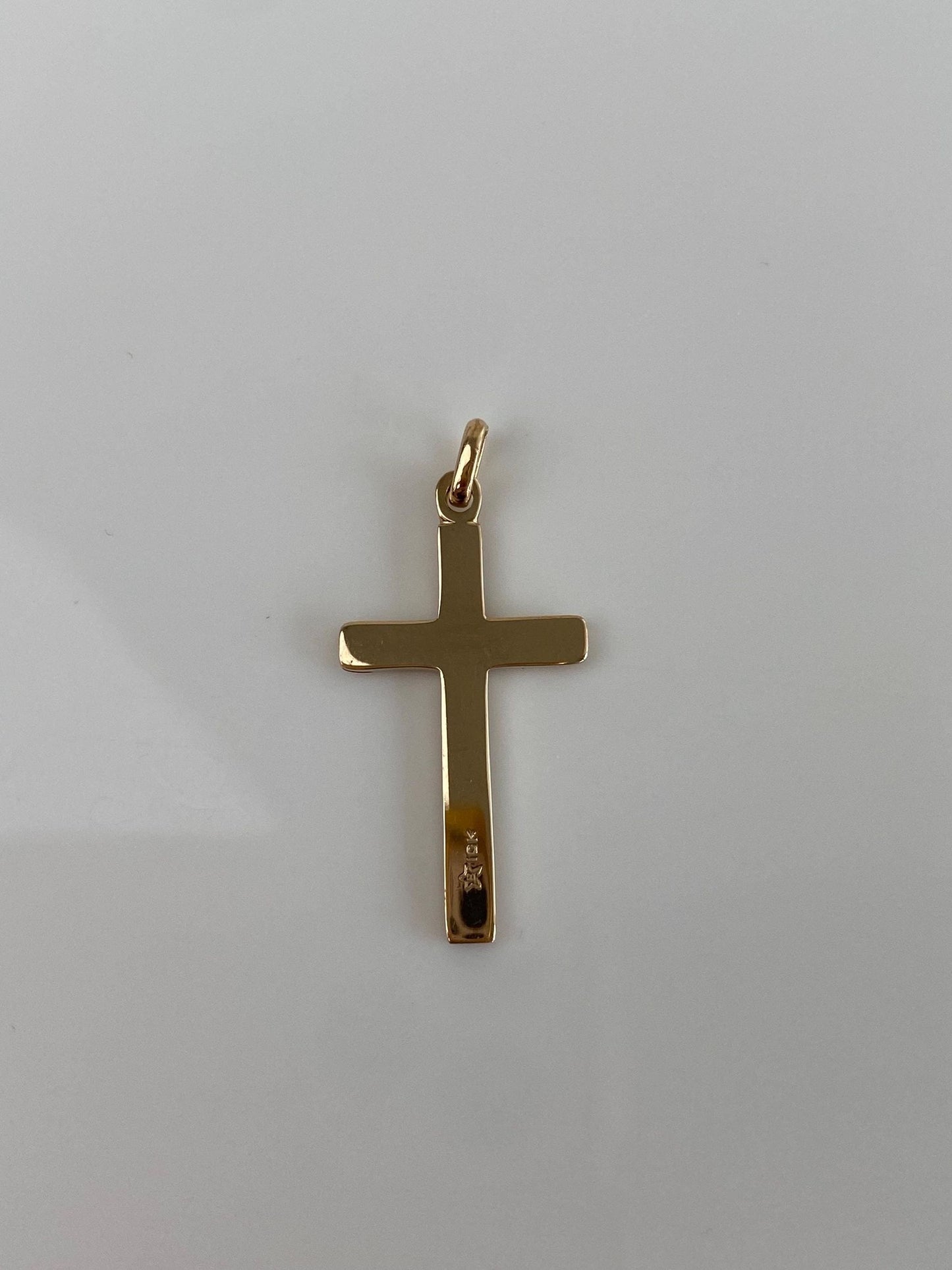 Vintage Solid 10k Yellow Gold Design Cross Charm