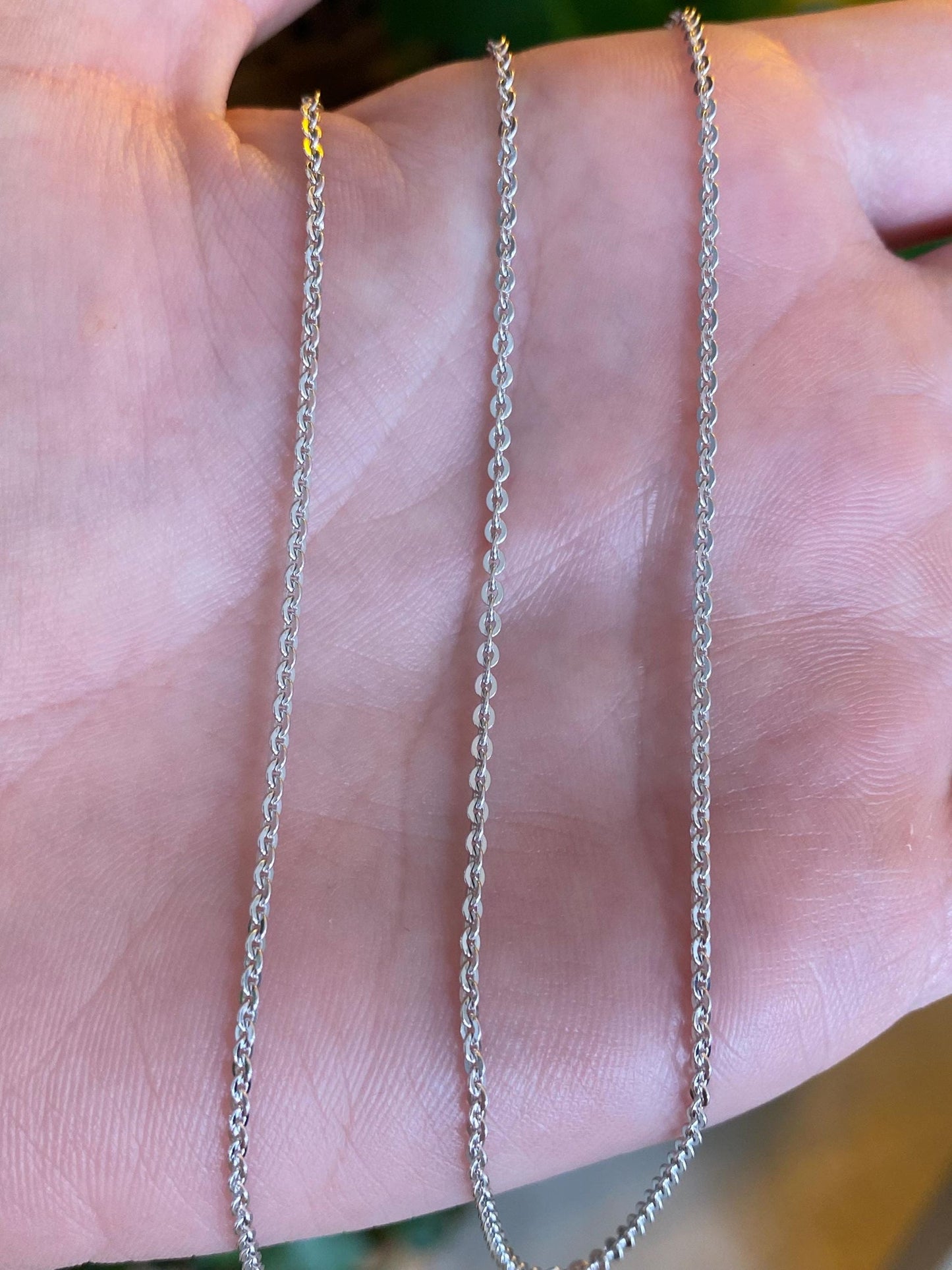 Vintage Solid 14k White Gold Tight Cable Chain Necklace - 20.25 inches