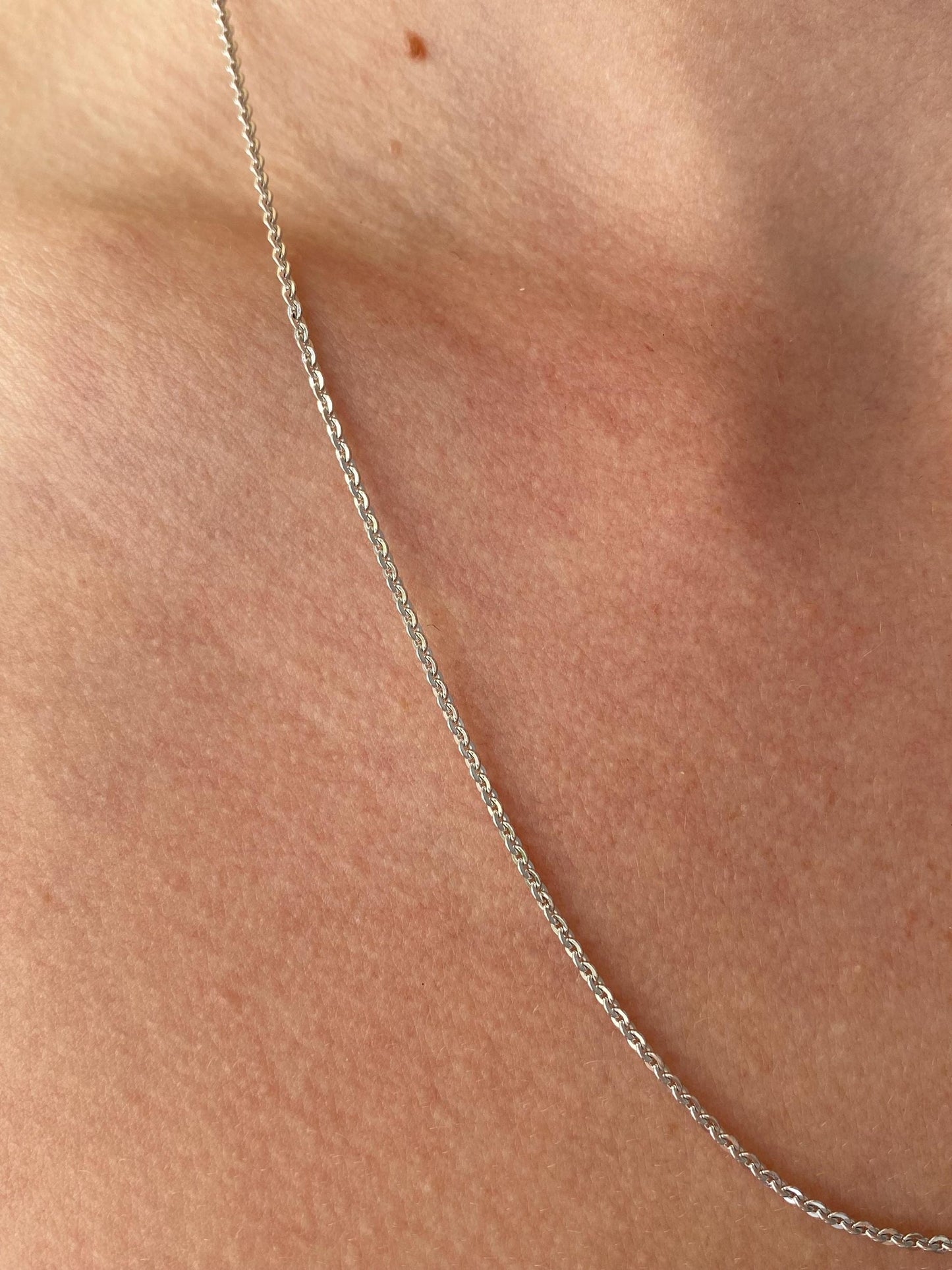 Vintage Solid 14k White Gold Tight Cable Chain Necklace - 20.25 inches
