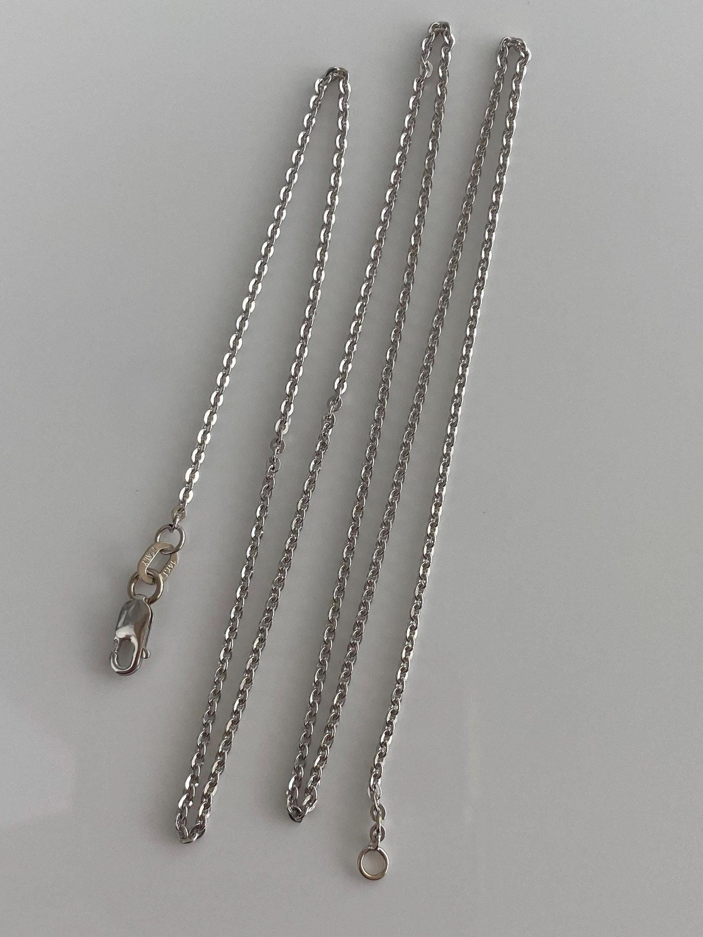 Vintage Solid 14k White Gold Tight Cable Chain Necklace - 20.25 inches
