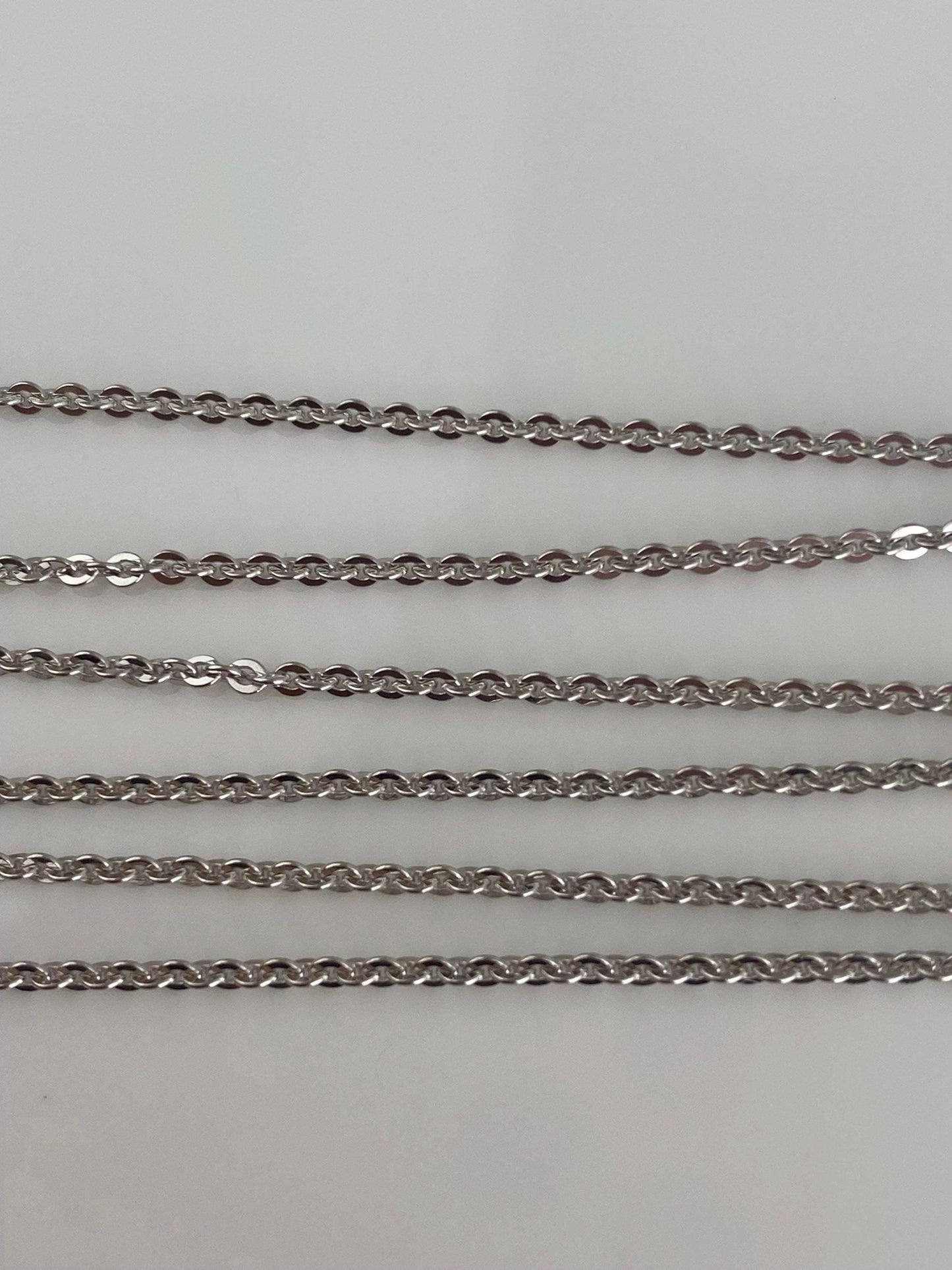 Vintage Solid 14k White Gold Tight Cable Chain Necklace - 20.25 inches