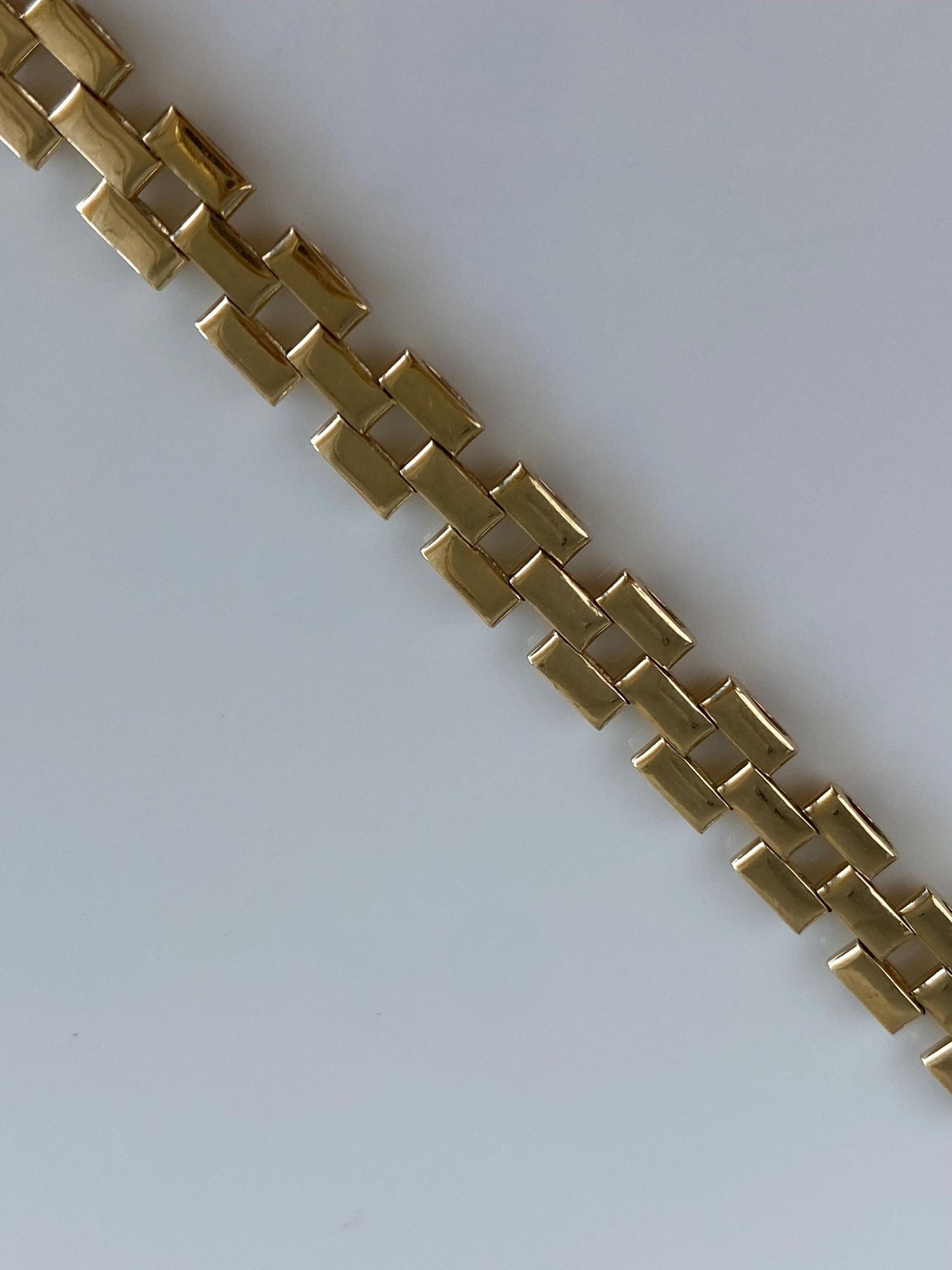 Vintage Solid 14k Yellow Gold Watch Band Style Chain Bracelet - 6.5 inches
