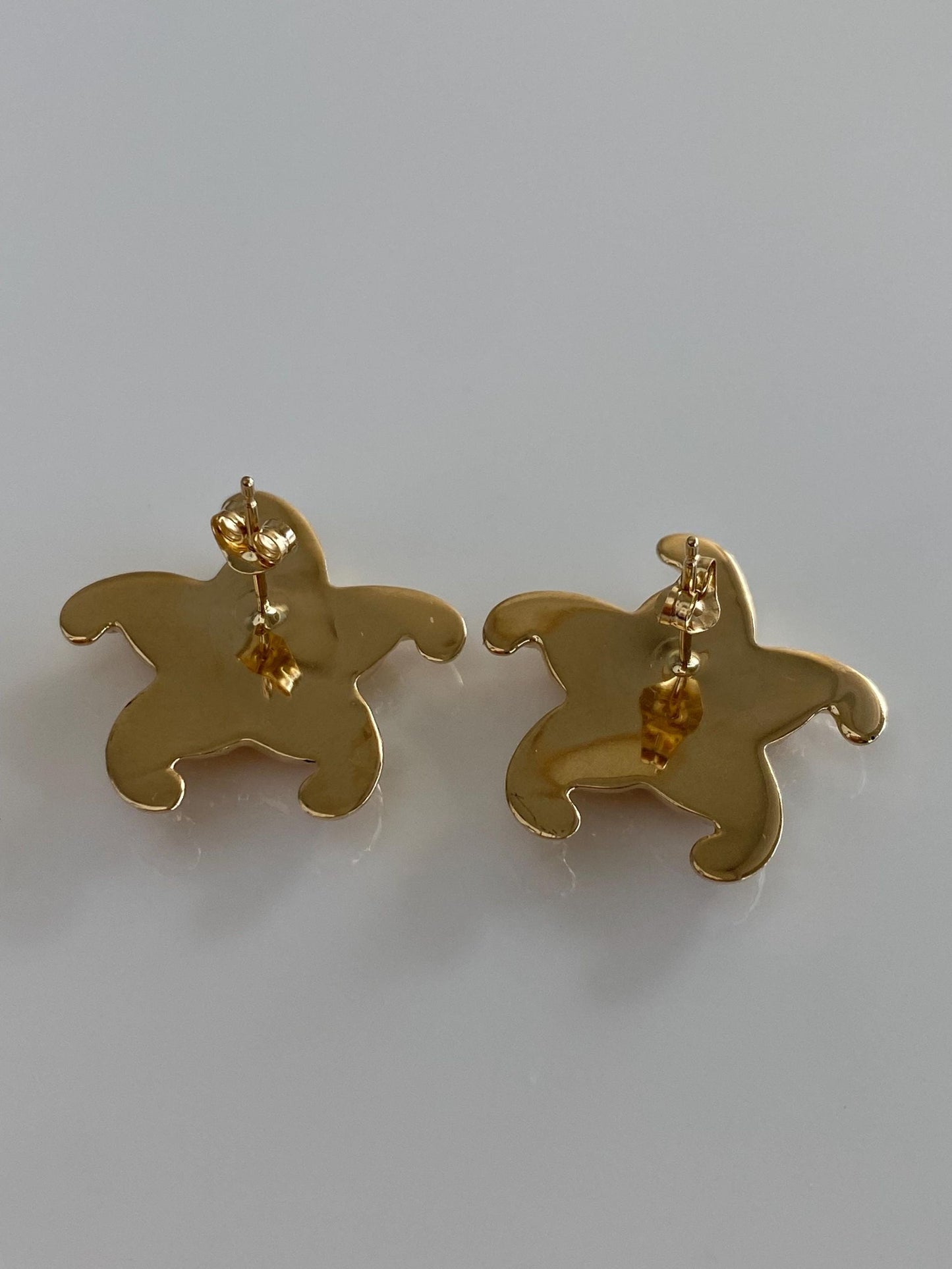 Vintage 14k Yellow Gold Starfish Stud Earrings