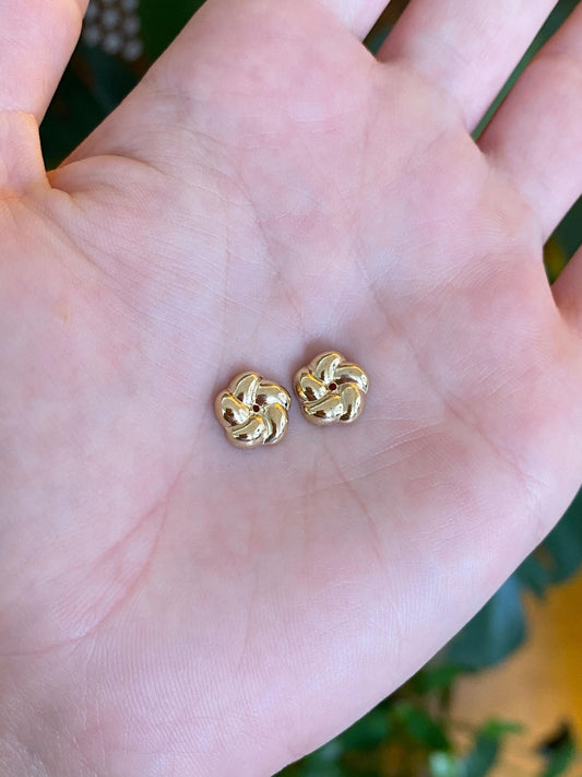 Vintage Solid 14k Yellow Gold Knot Style Earring Jackets