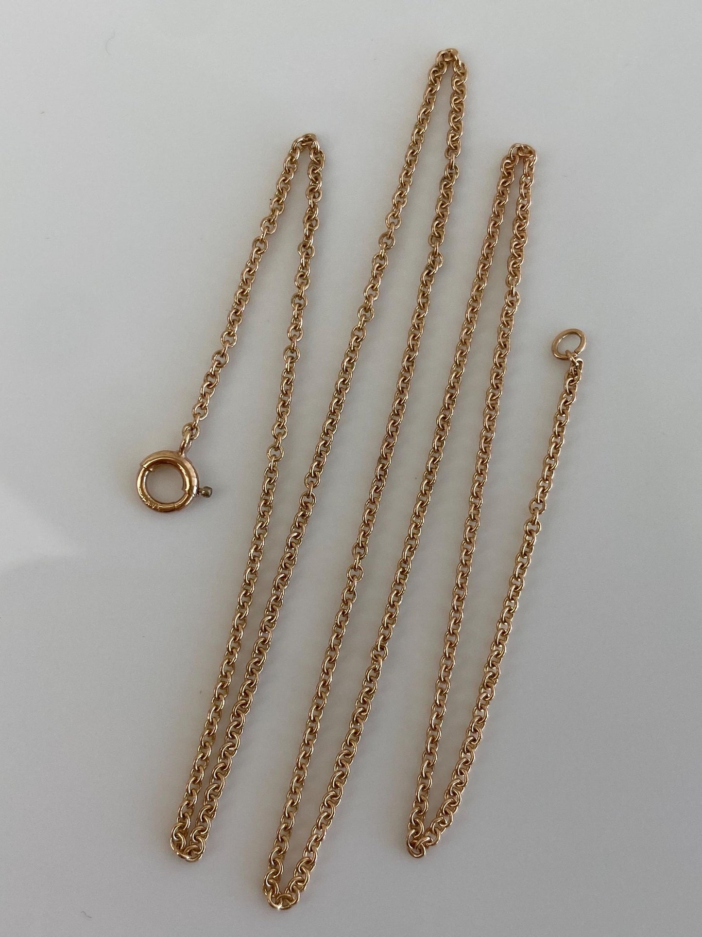 Vintage Solid 14k Yellow Gold Rolo Chain Necklace - 18.25 inches
