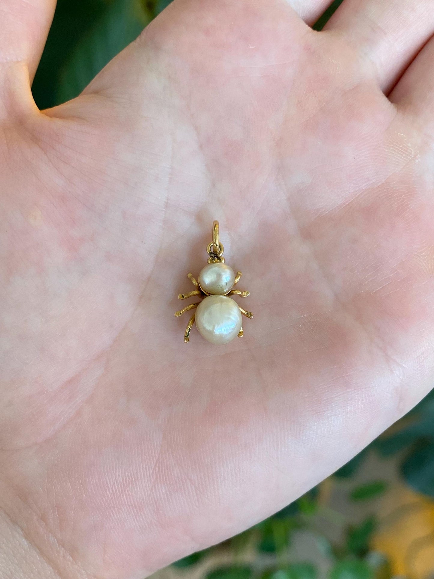 Solid 20k Yellow Gold Pearls Spider Stick Pin Conversion Charm
