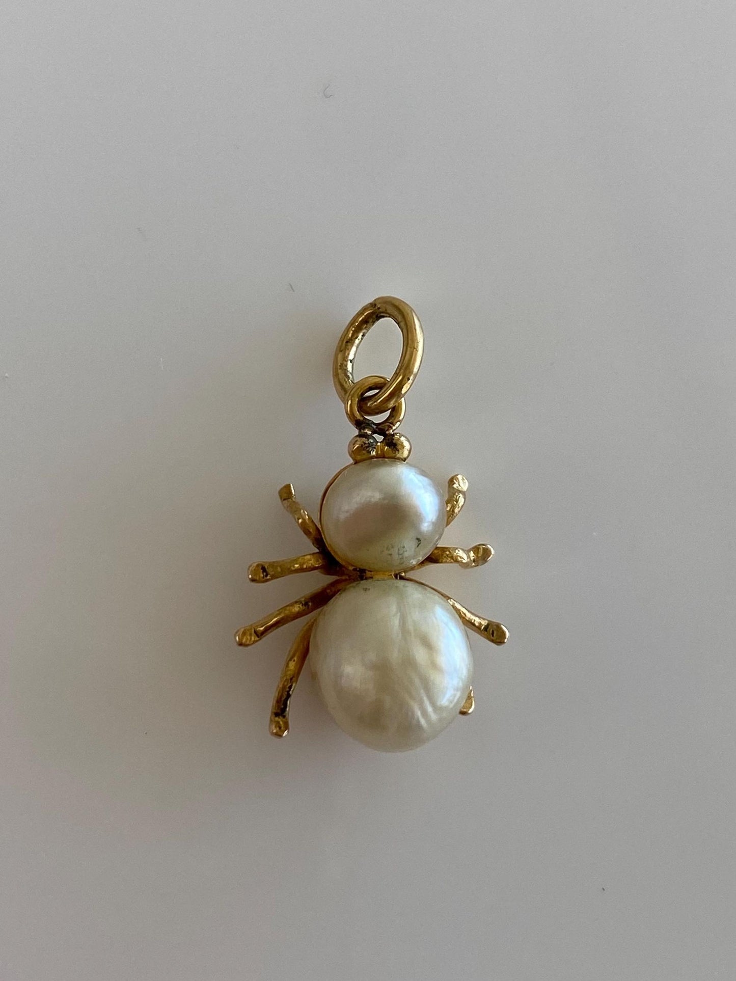 Solid 20k Yellow Gold Pearls Spider Stick Pin Conversion Charm