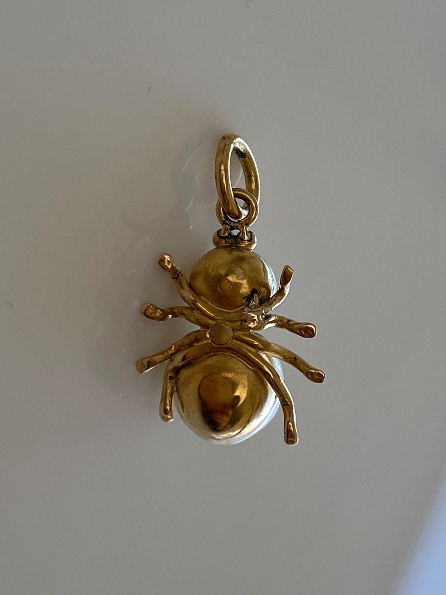 Solid 20k Yellow Gold Pearls Spider Stick Pin Conversion Charm
