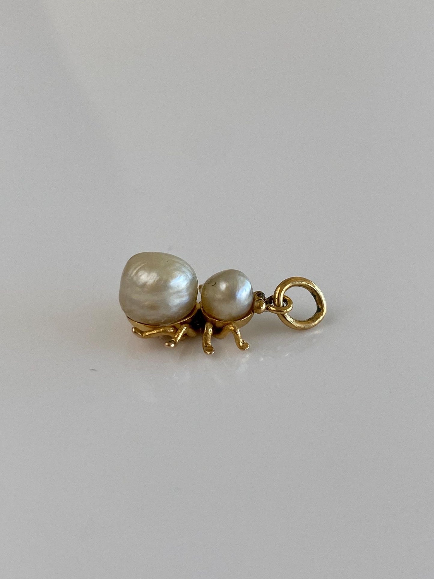 Solid 20k Yellow Gold Pearls Spider Stick Pin Conversion Charm