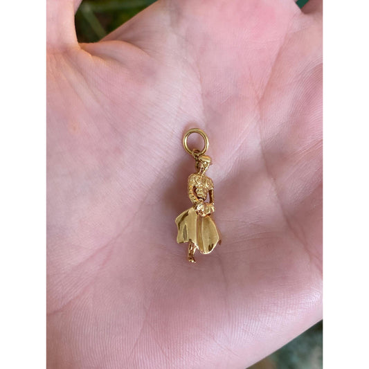 Vintage Solid 18k Yellow Gold Matador Charm