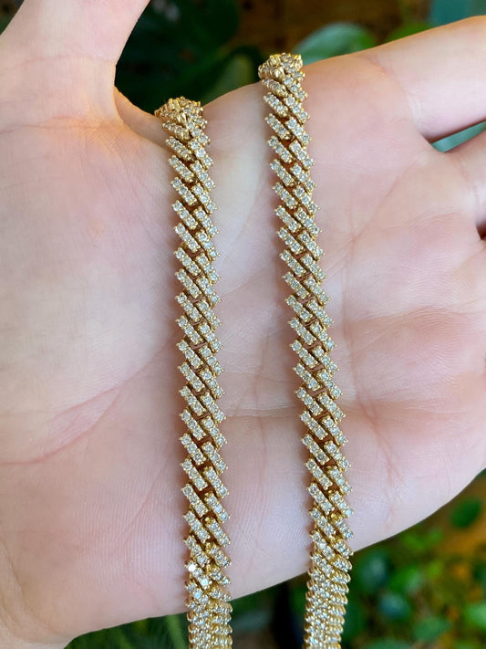Vintage Solid 14k Yellow Gold Diamond Fancy Flat Chain Necklace - 18.25 inches