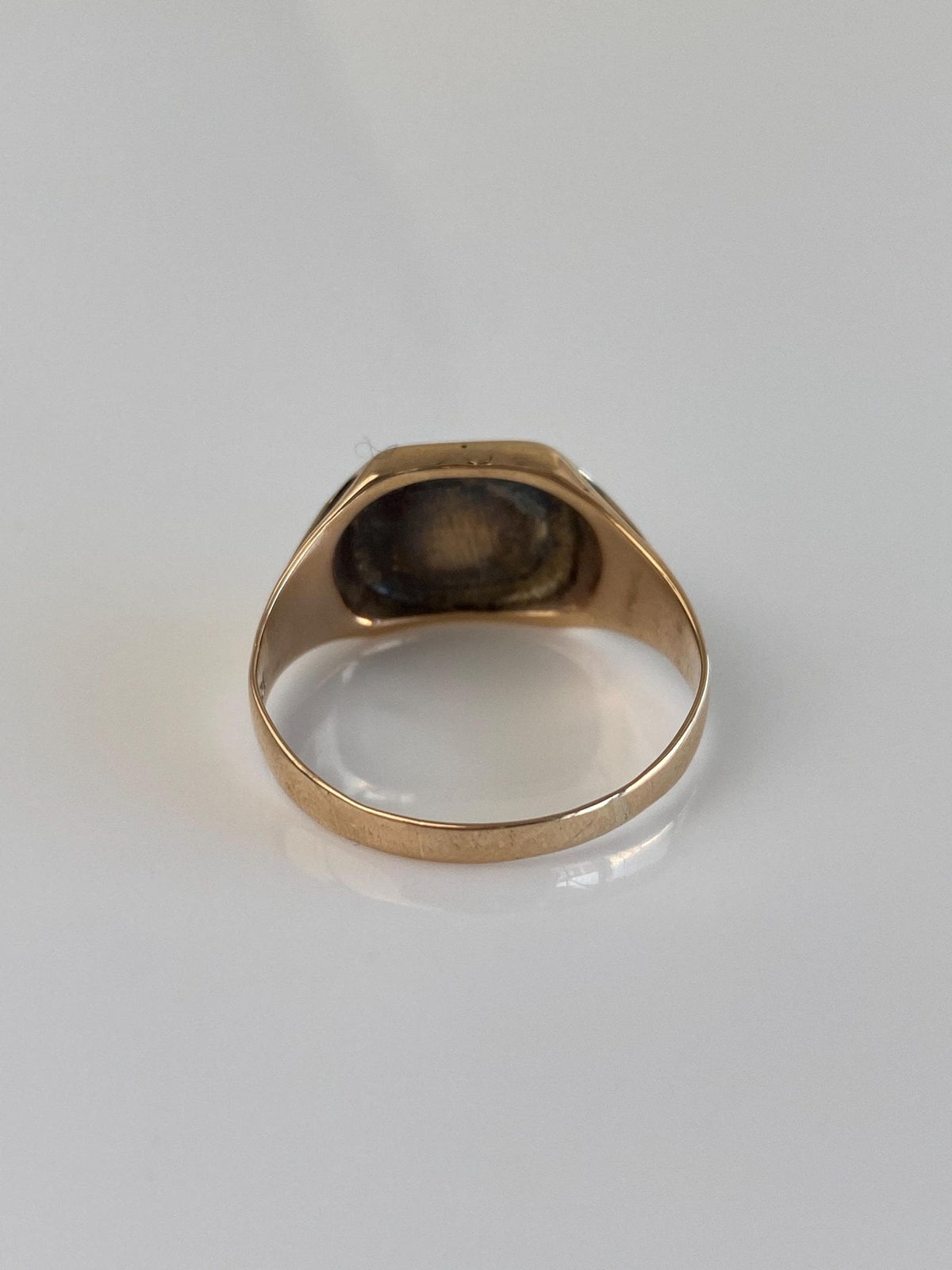 Vintage Solid 10k Rosey Gold Monogram Signet Ring - Size 11