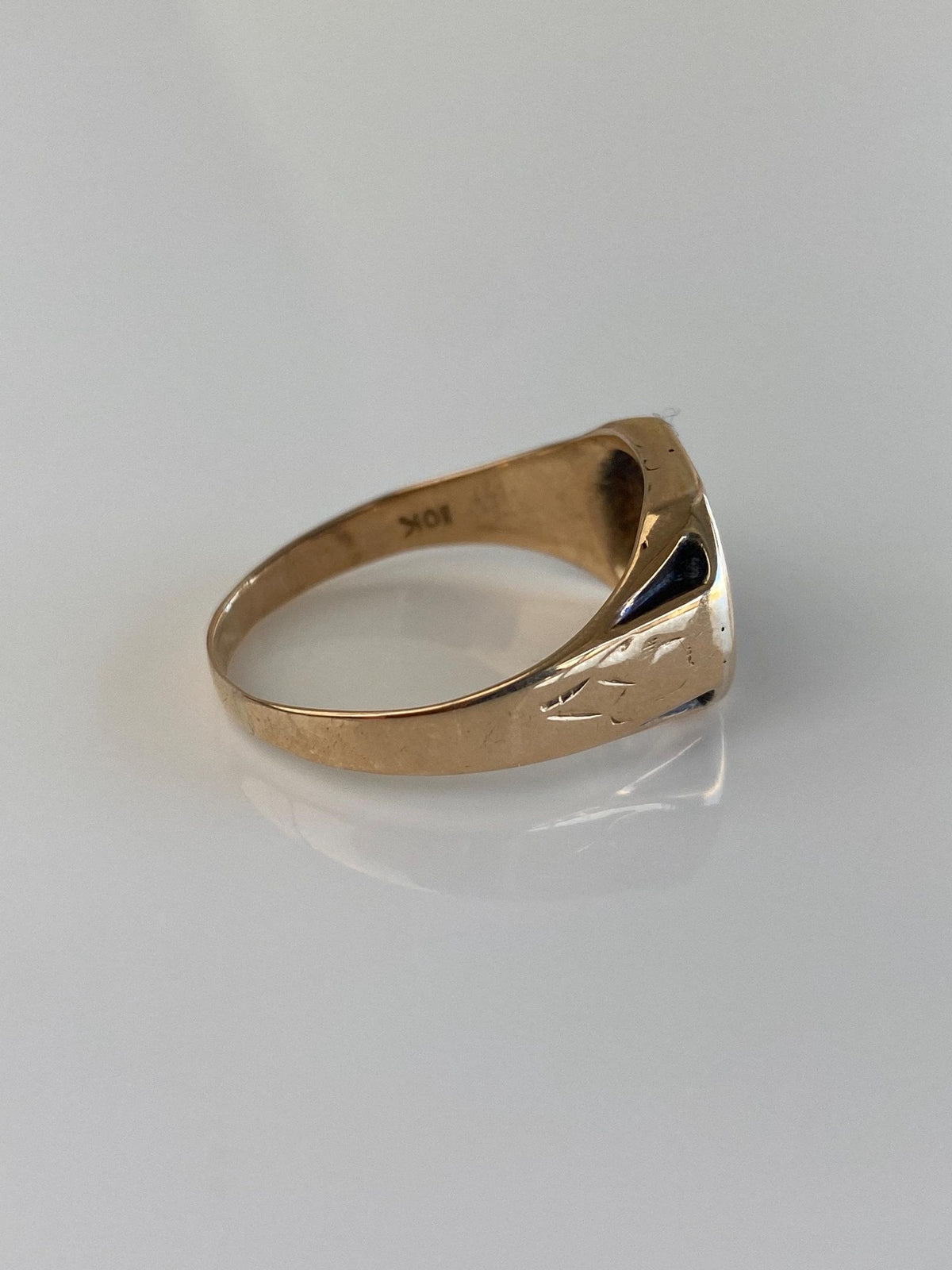 Vintage Solid 10k Rosey Gold Monogram Signet Ring - Size 11