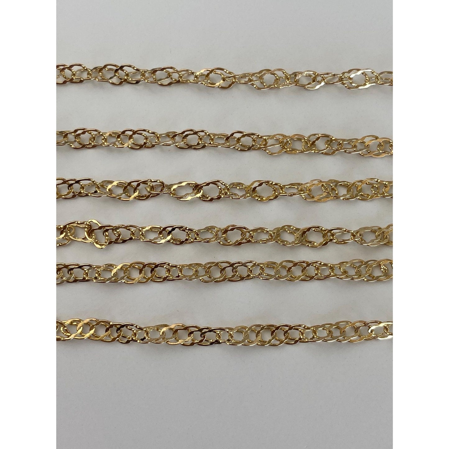 Vintage Solid 14k Yellow Gold Open Weave Twist Chain Necklace - 23.75 inches