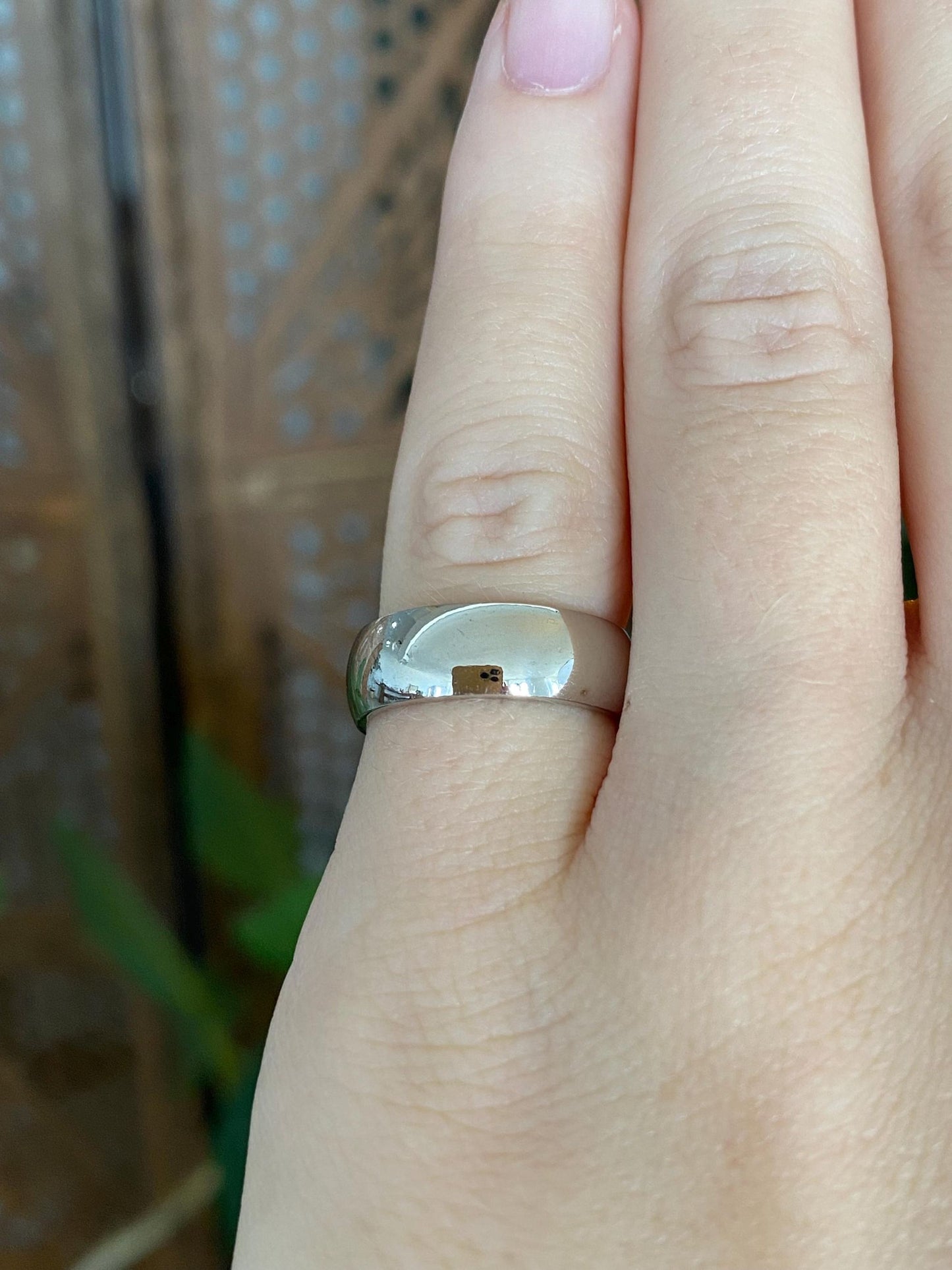 Vintage Solid 14k White Gold Ring Band - Size 5