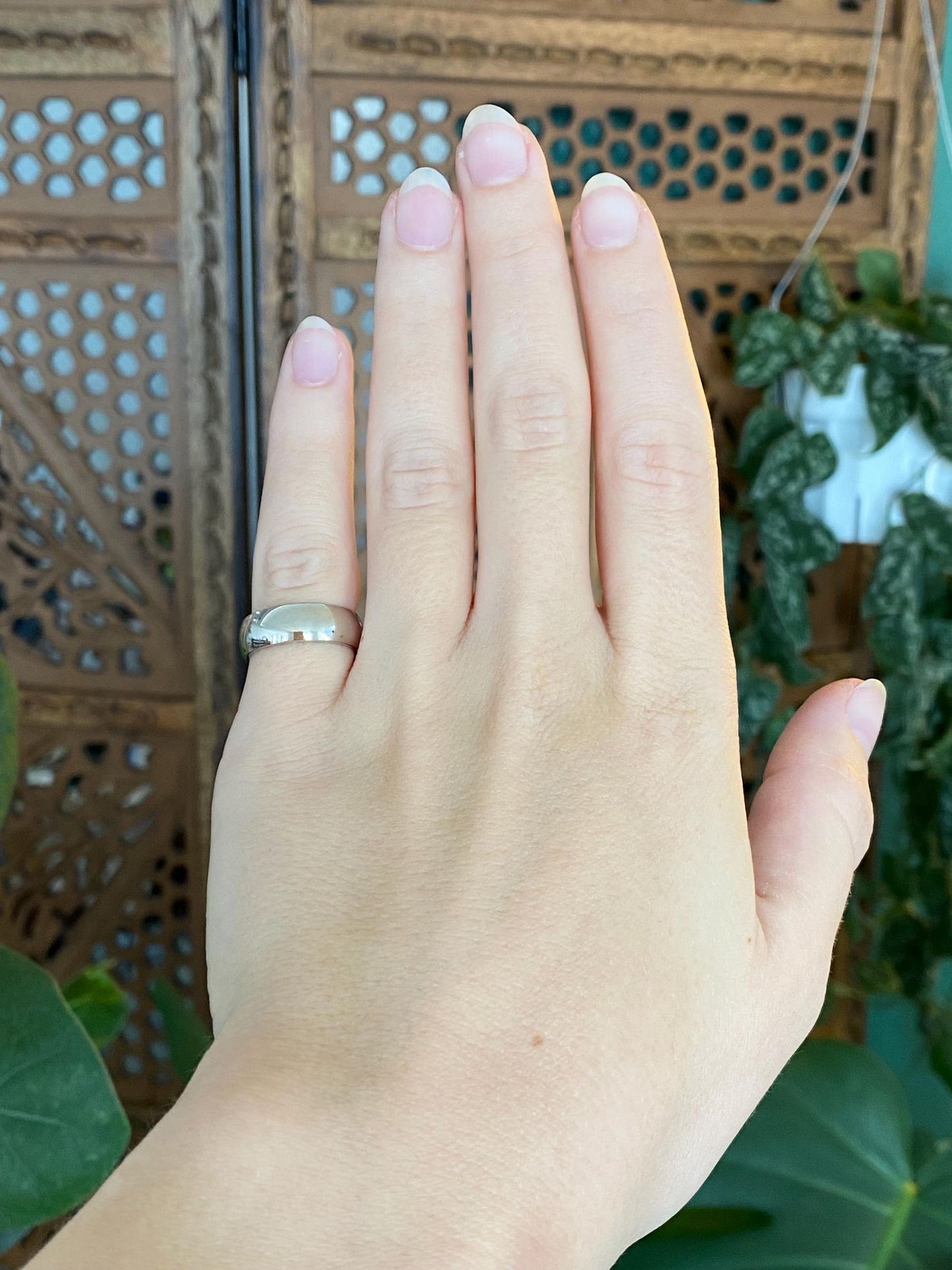 Vintage Solid 14k White Gold Ring Band - Size 5