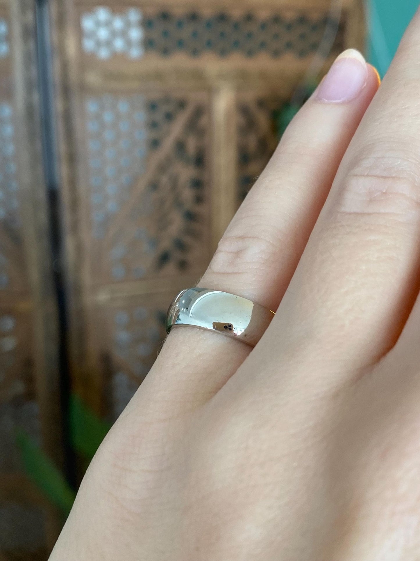 Vintage Solid 14k White Gold Ring Band - Size 5