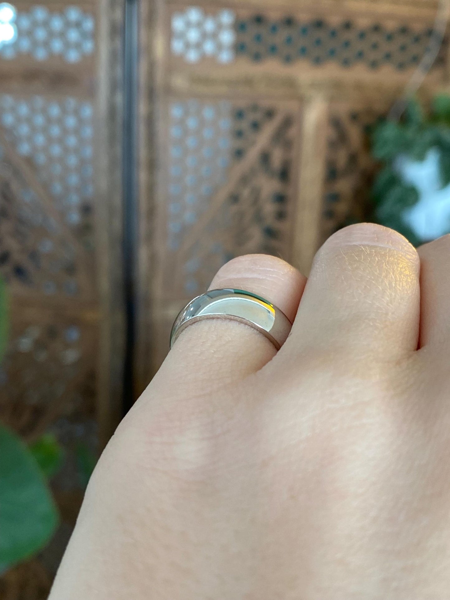 Vintage Solid 14k White Gold Ring Band - Size 5