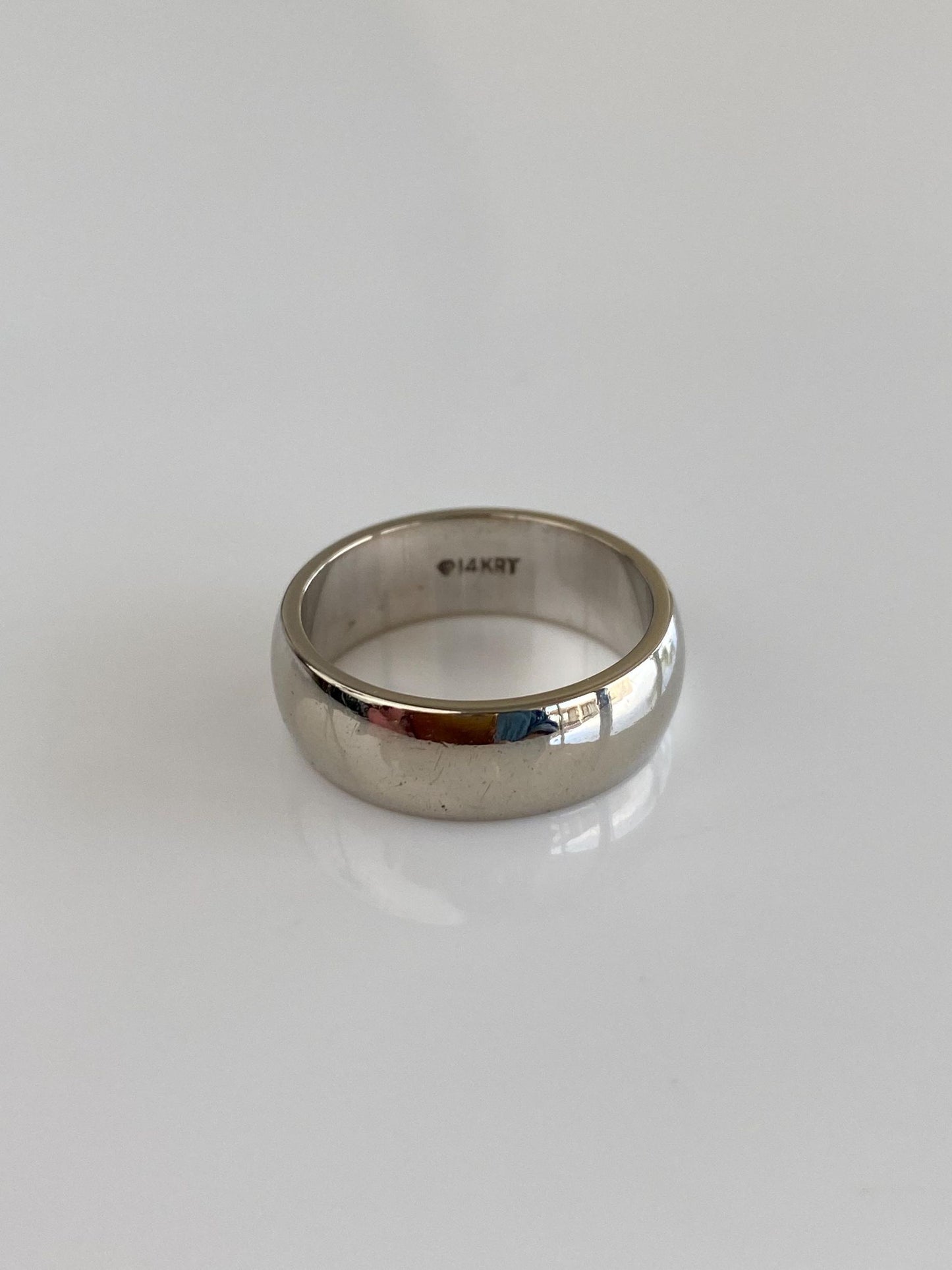 Vintage Solid 14k White Gold Ring Band - Size 5
