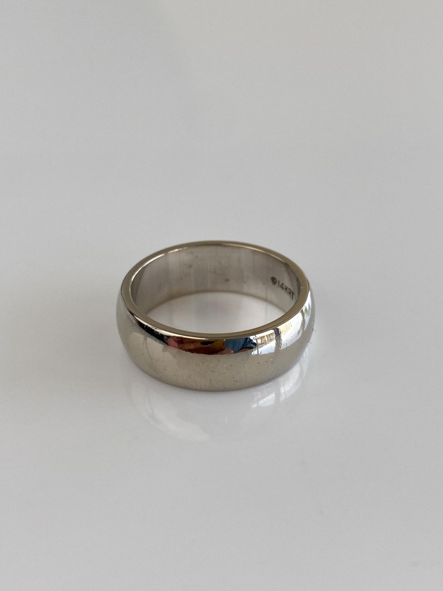 Vintage Solid 14k White Gold Ring Band - Size 5
