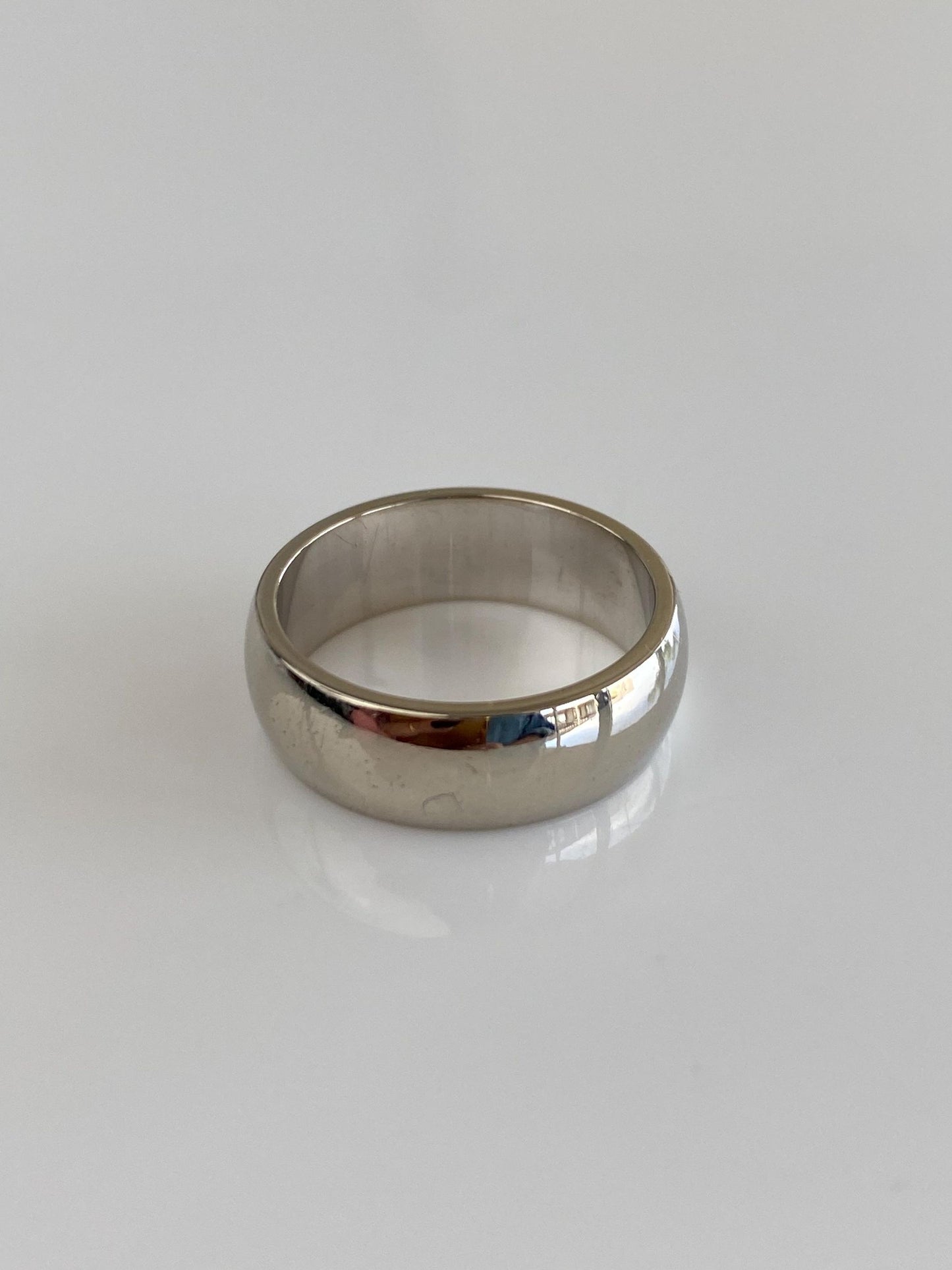 Vintage Solid 14k White Gold Ring Band - Size 5
