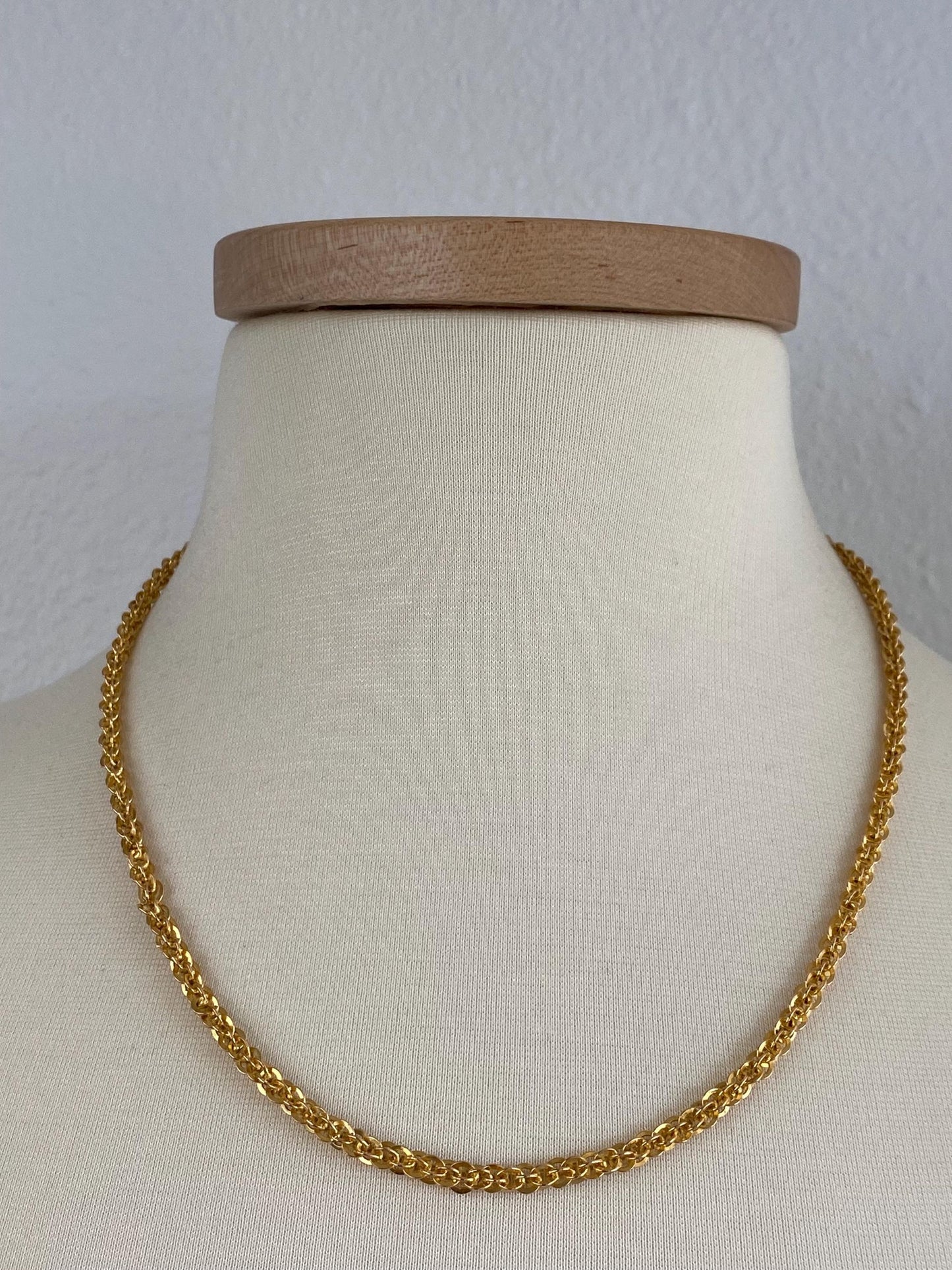 Vintage Solid 21k Yellow Gold Chunky Fancy Chain Necklace - 20.25 inches