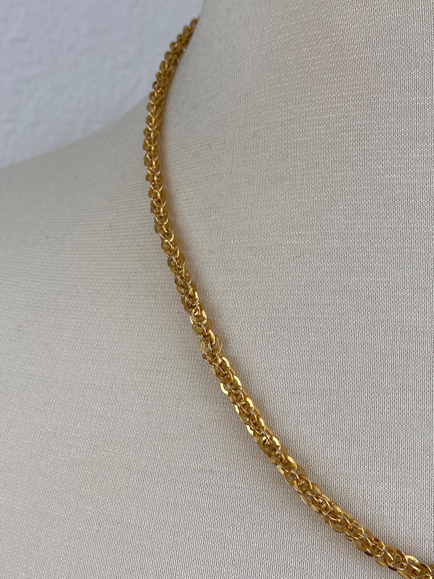 Vintage Solid 21k Yellow Gold Chunky Fancy Chain Necklace - 20.25 inches