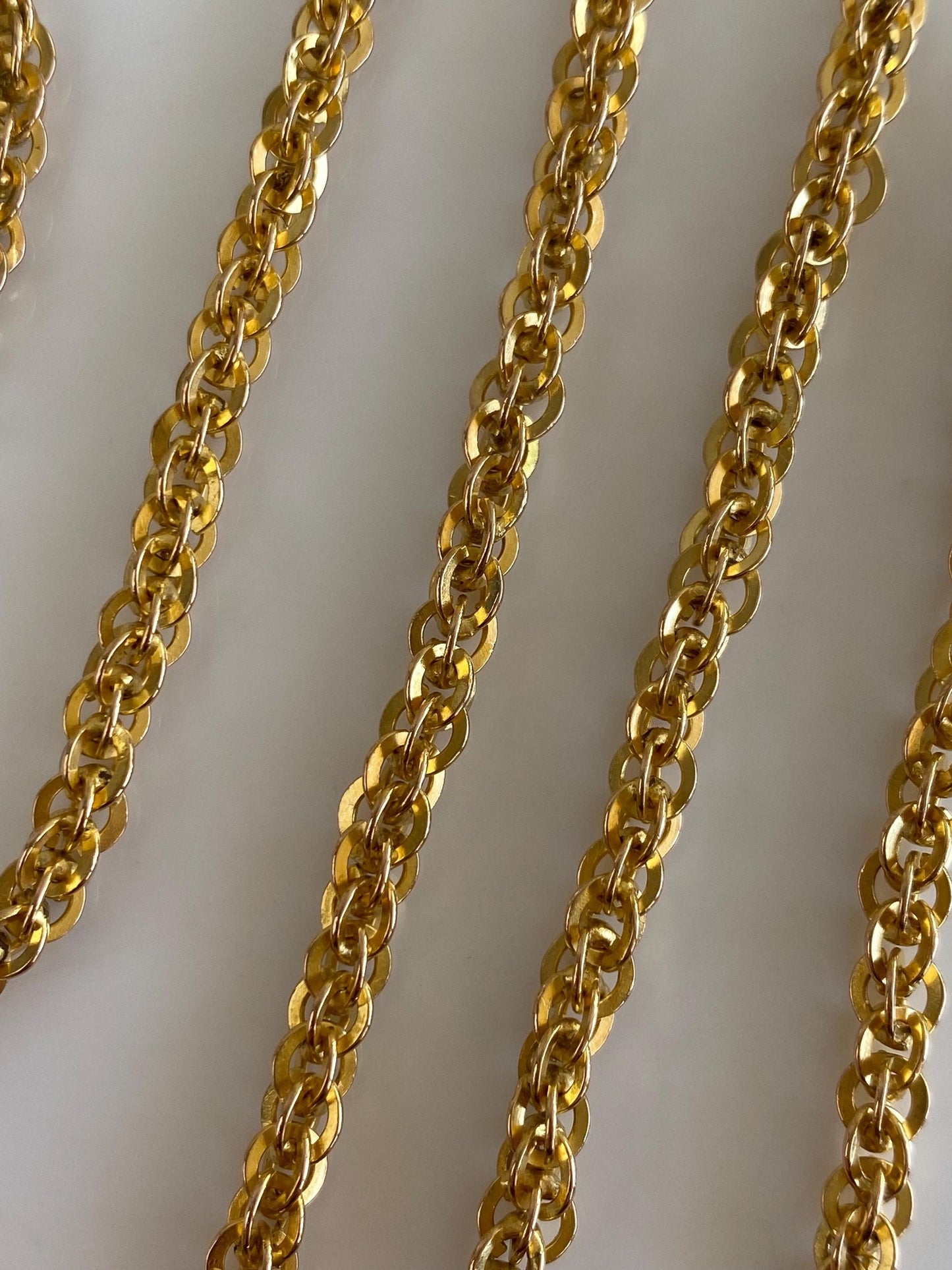 Vintage Solid 21k Yellow Gold Chunky Fancy Chain Necklace - 20.25 inches
