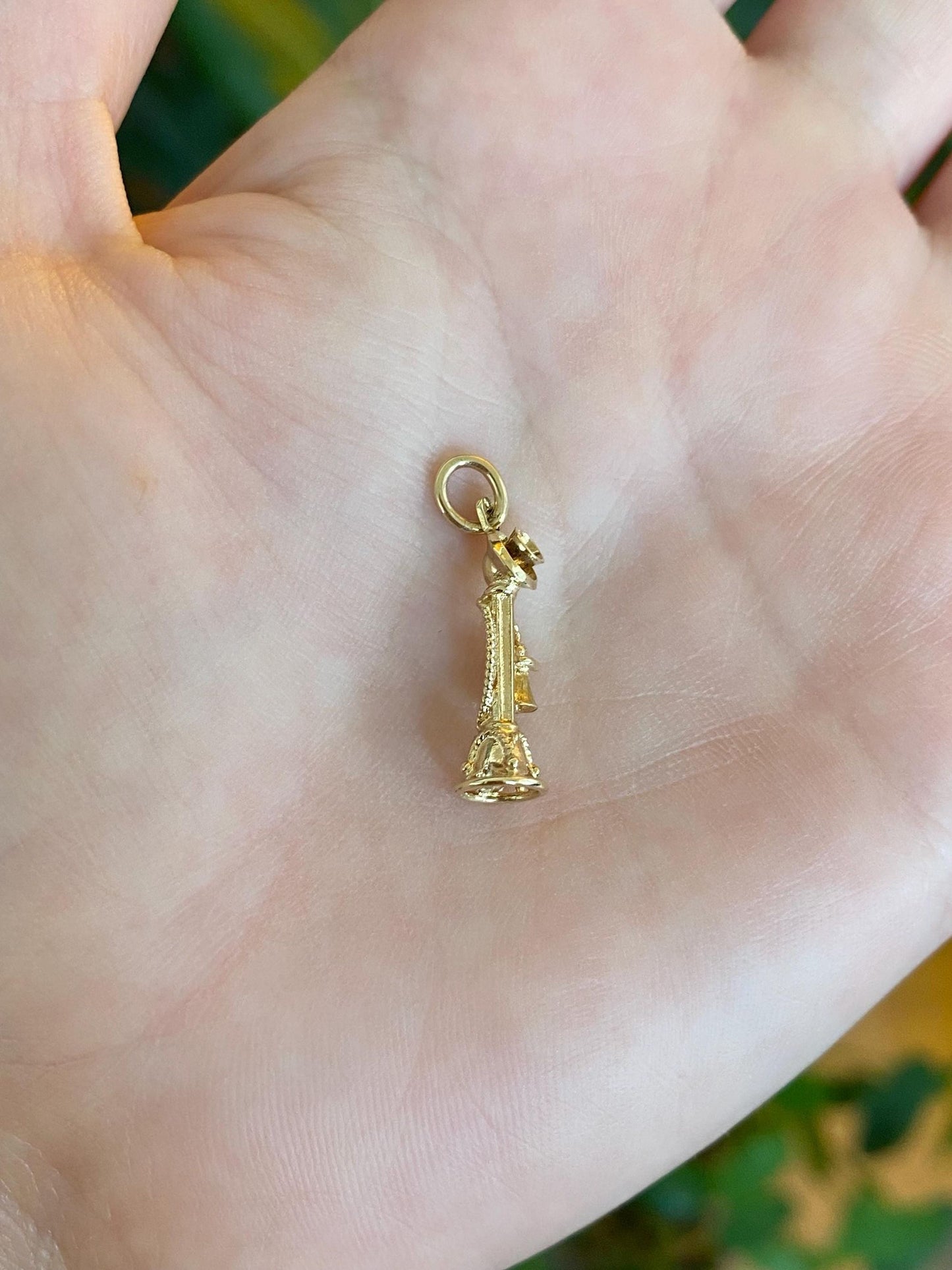 Vintage 14k Yellow Gold Old Fashioned Telephone Charm