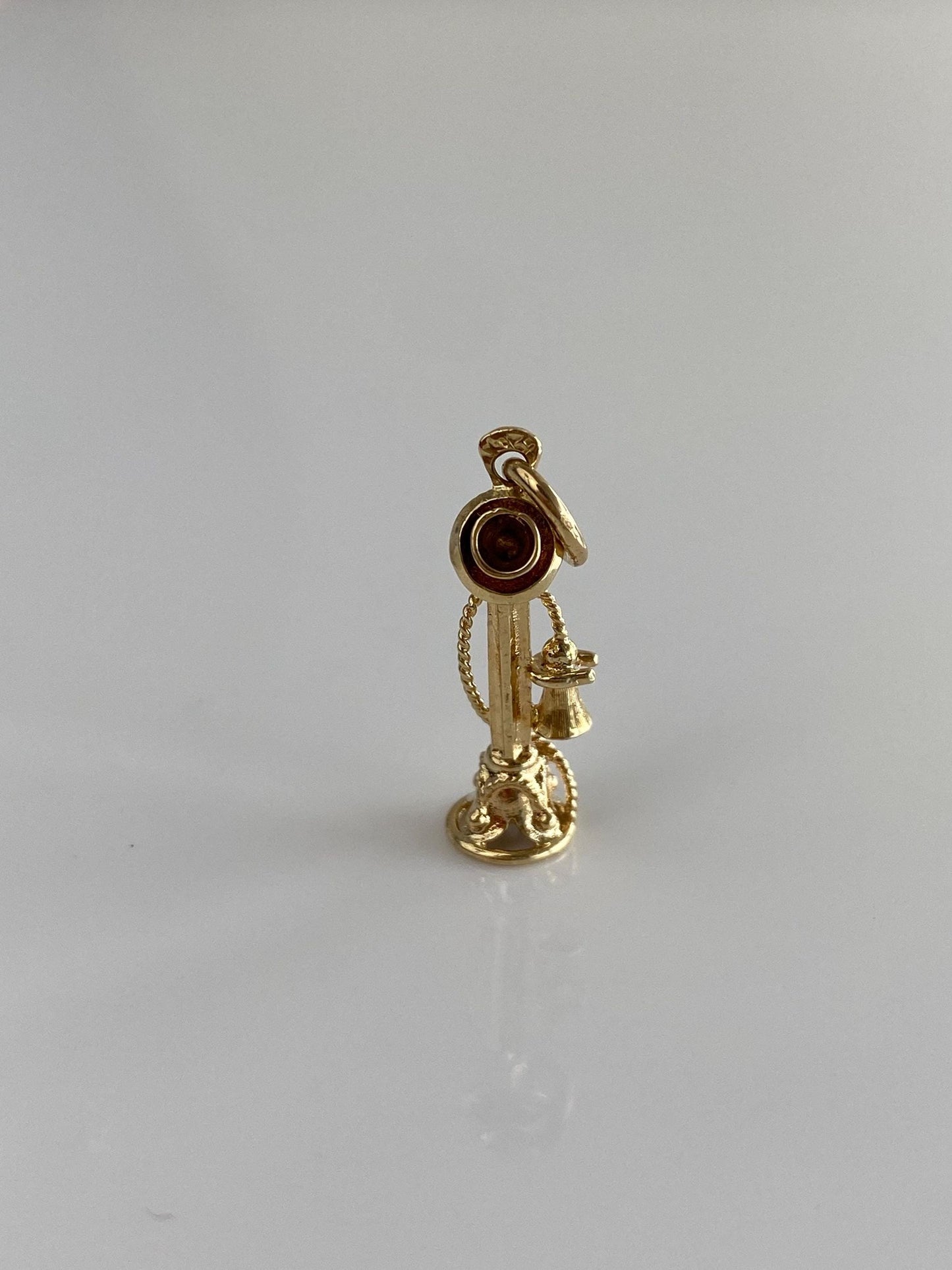 Vintage 14k Yellow Gold Old Fashioned Telephone Charm