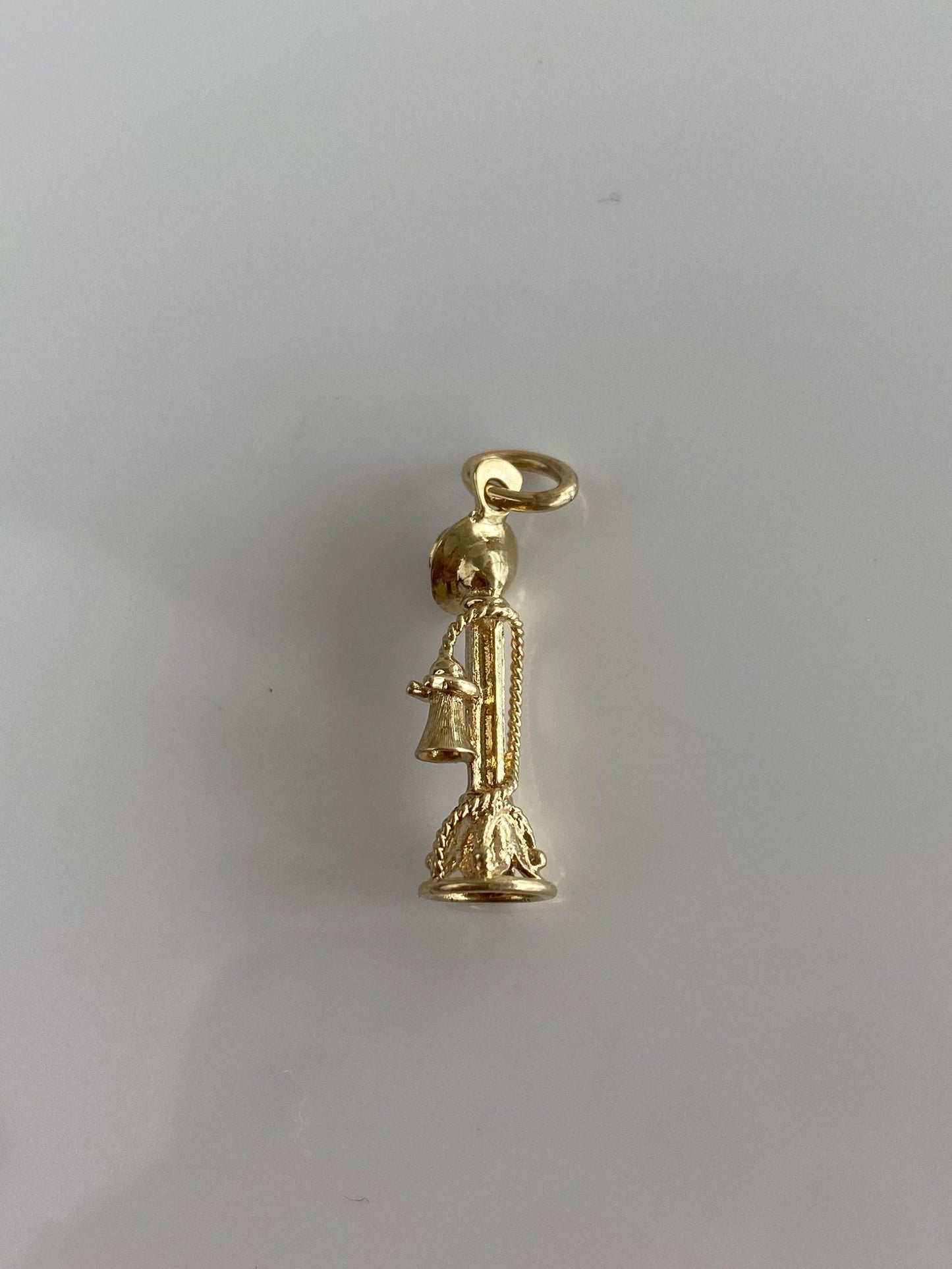 Vintage 14k Yellow Gold Old Fashioned Telephone Charm