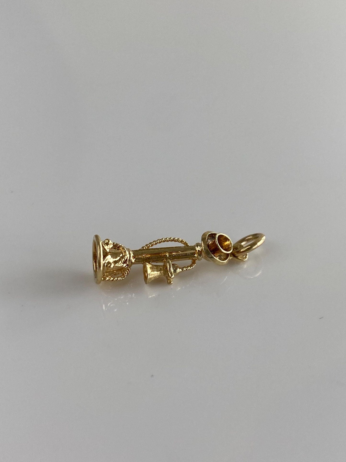 Vintage 14k Yellow Gold Old Fashioned Telephone Charm