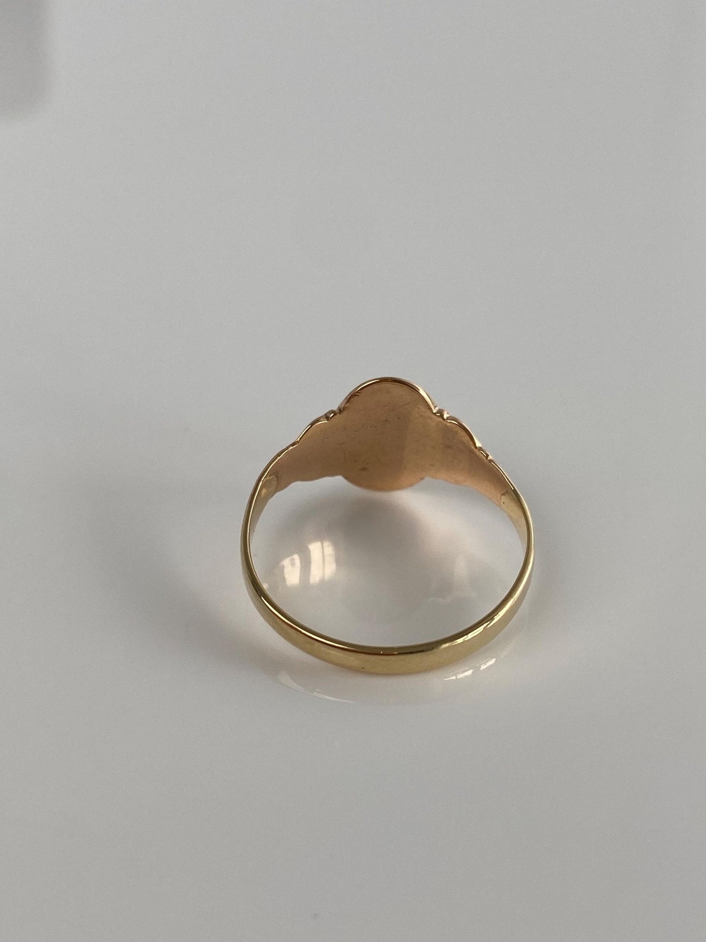 Vintage Solid 10k Yellow Gold Monogram Signet Ring - Size 8.5