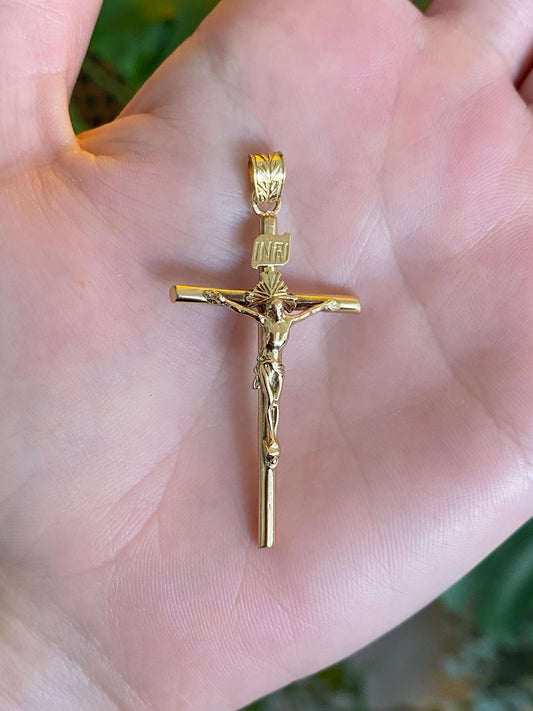 Vintage 18k Yellow Gold Crucifix Cross Charm