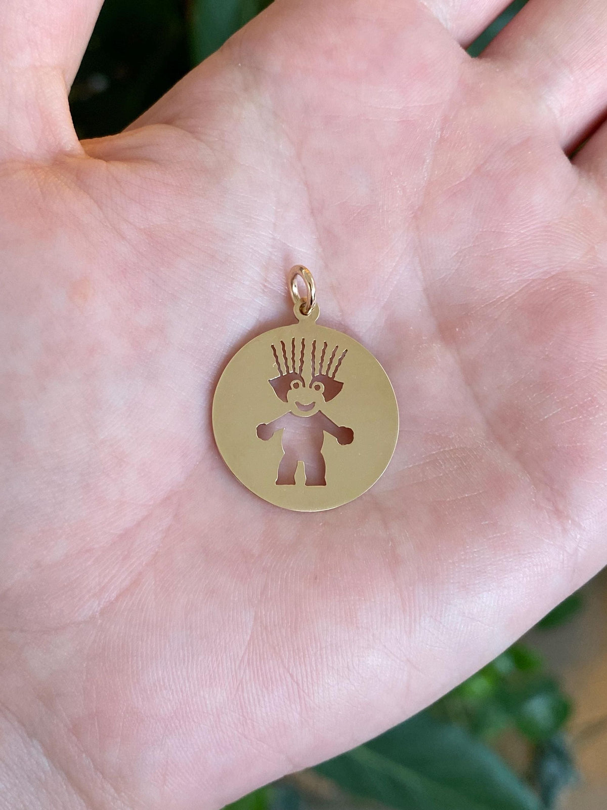 Vintage Solid 14k Yellow Gold Troll Charm