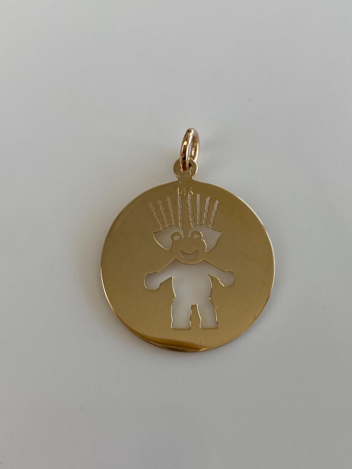 Vintage Solid 14k Yellow Gold Troll Charm