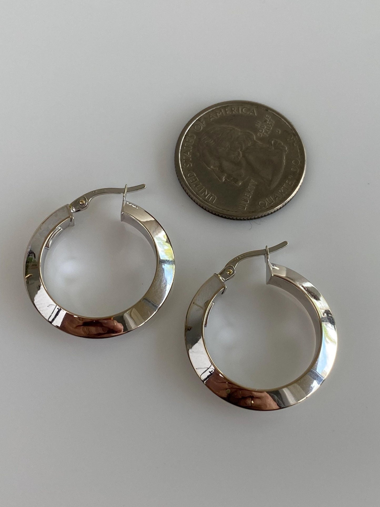 Vintage 14k White Gold Hoop Earrings