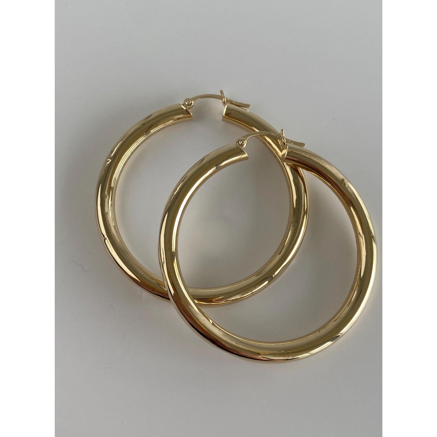 Vintage 14k Yellow Gold Large Hoop Earrings