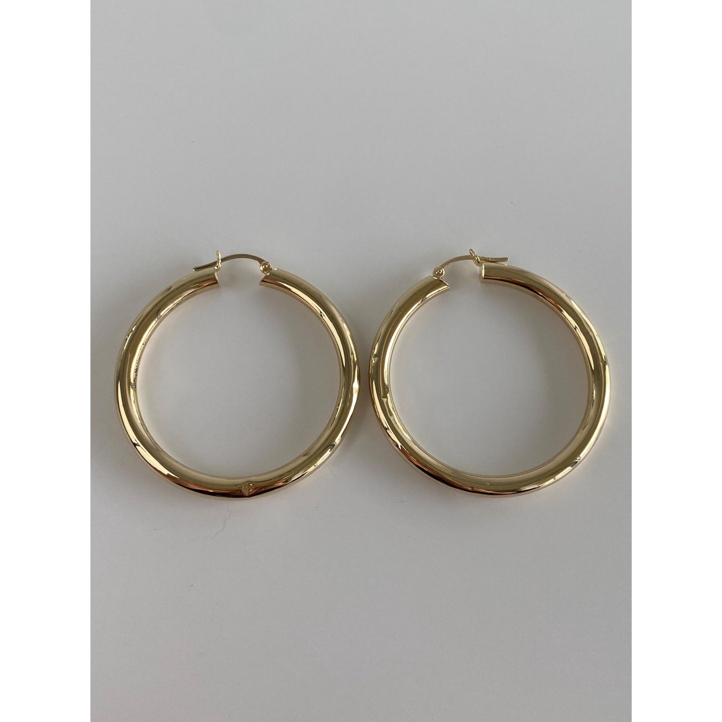 Vintage 14k Yellow Gold Large Hoop Earrings