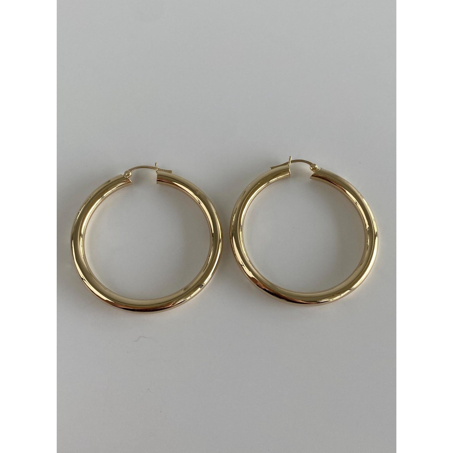 Vintage 14k Yellow Gold Large Hoop Earrings