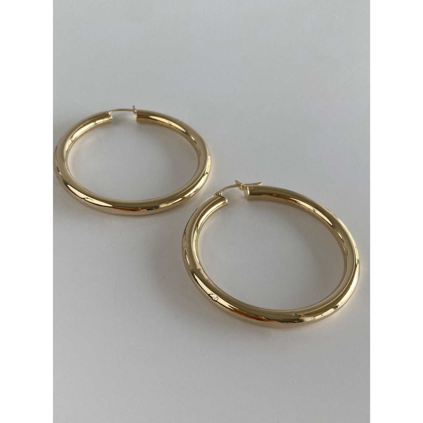 Vintage 14k Yellow Gold Large Hoop Earrings