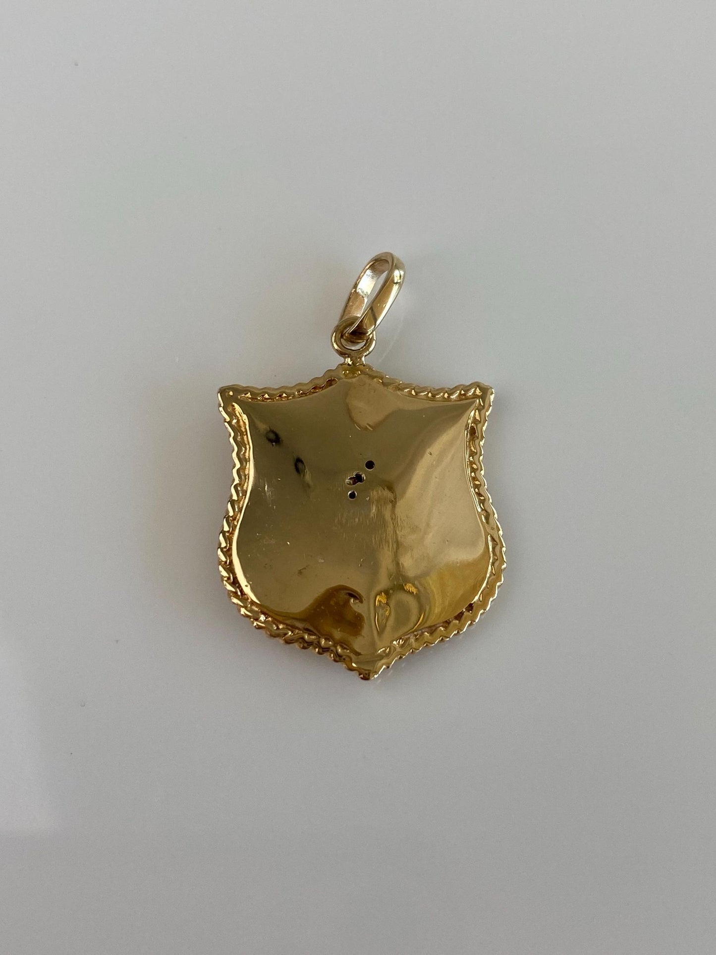 Vintage Solid 14k Yellow Gold Diamonds Warrior Shield Charm