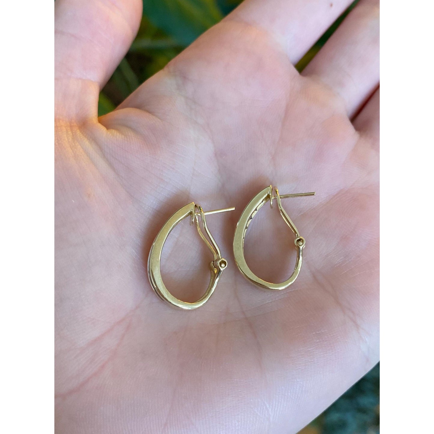 Vintage Solid 14k White & Yellow Gold Cubic Zirconia Drop Earrings