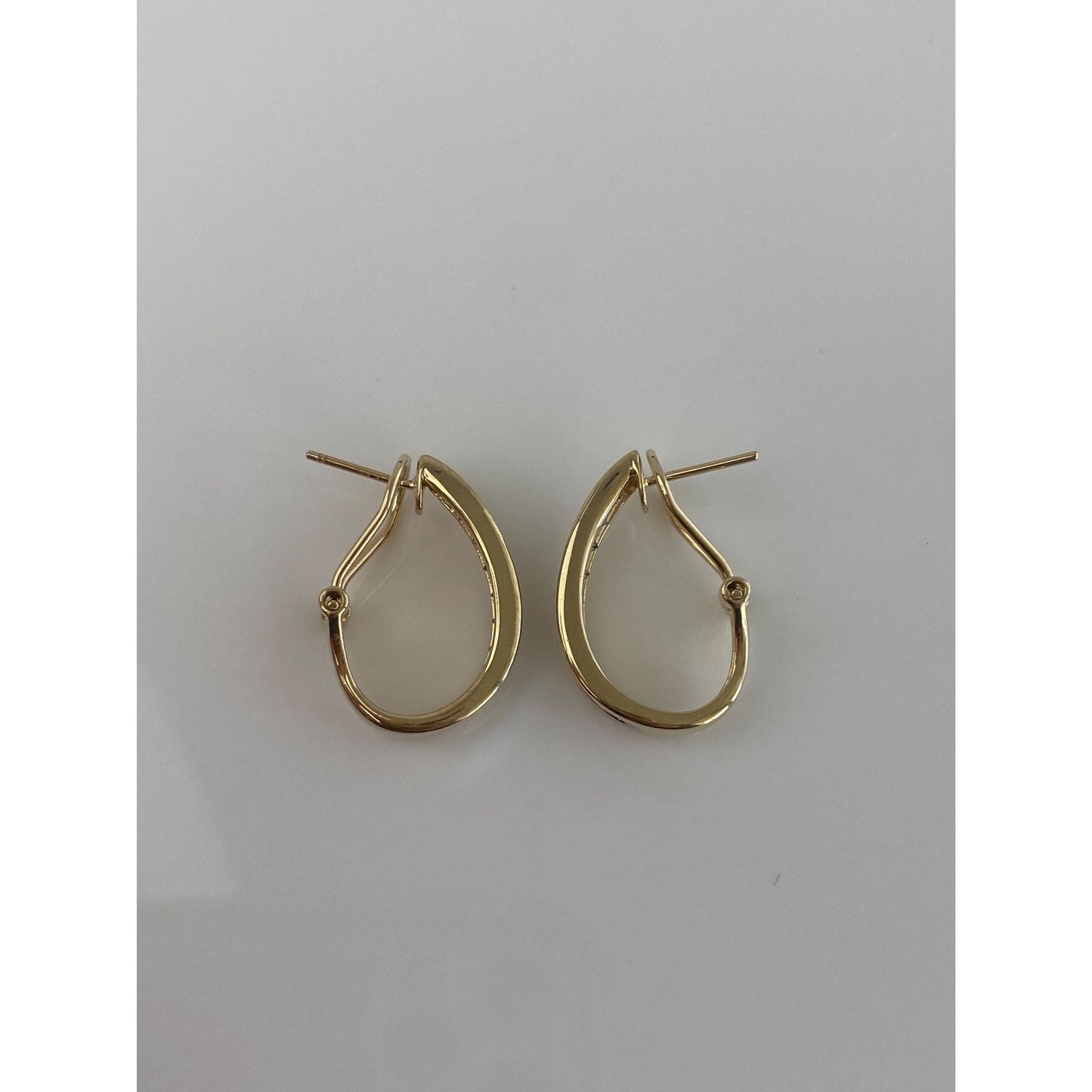 Vintage Solid 14k White & Yellow Gold Cubic Zirconia Drop Earrings